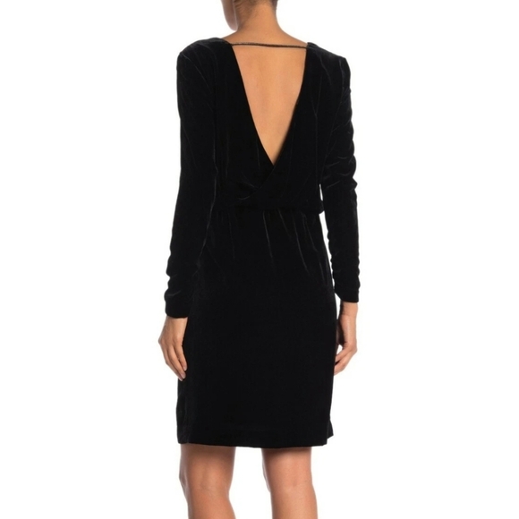 Lafayette 148 New York Black Velvet Josefina Blouson Silk Dress Size 0 Orig $698 - Picture 4 of 16